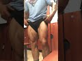 Super fit at 47 years old flexing in locker room