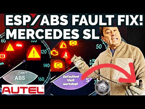 Replacing Mercedes SL R230 ABS Sensor, ESP / ABS Visit Workshop Warning Light Fix !