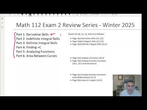 Math 112 (Calc for Econ/Business) Exam 2 Review Series