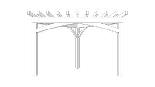 Triangular Timber Framed 10' x 10'  Pergola