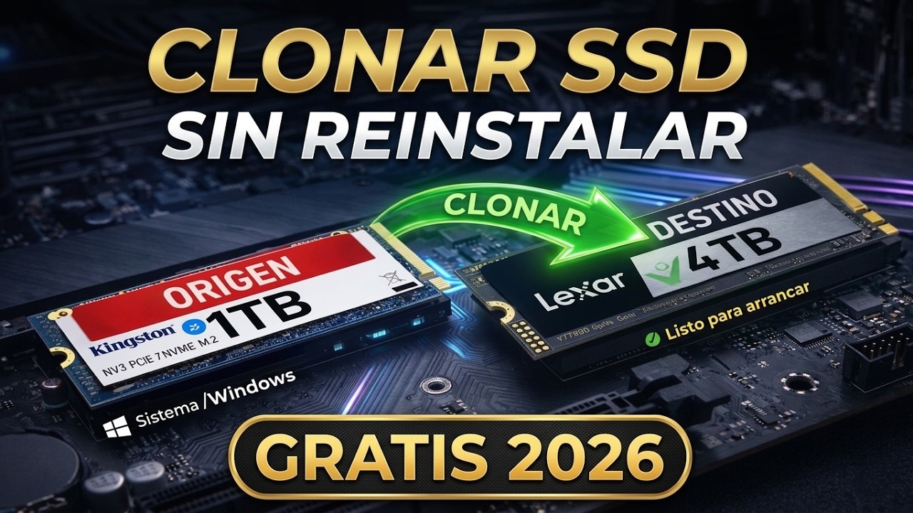 Clonar SSD SIN reinstalar Windows (Gratis y fácil 2026)