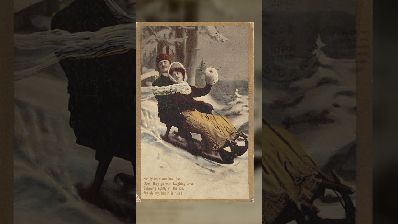 R.E.L. 'Emaille' Series, Divided Back, Winter Sledding Scene, 1912 Video