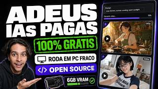 Adeus IAs pagas: Nova IA gera vídeos insanos em PC fraco (100% GRÁTIS)
