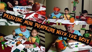 PAINTING mini PUMPKINS WITH THE BOYS!!