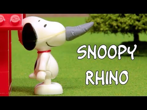 史努比 - 史努比犀牛 - 全新花生靜止動作 - 兒童視頻 - 兒童玩具