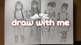 draw with me | imaginary girl group 😆 | practice drawing