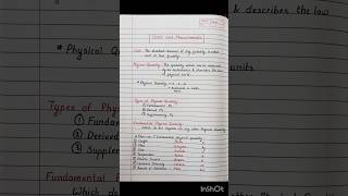 Units and Measurements Notes | Class 11 | Physics | NEET | CBSE | HSC #neet #physics #class11