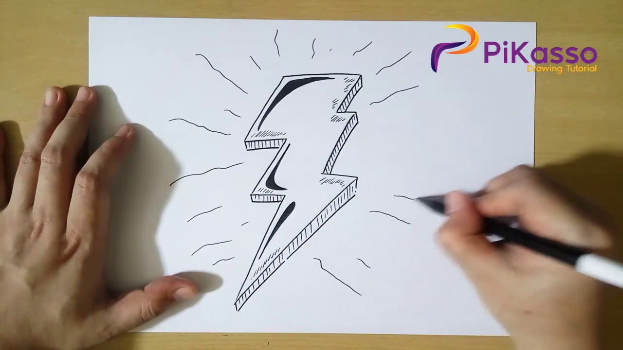 How to Draw a Lightning Bolt step by step easy
