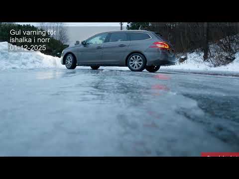 Gul varning för ishalka i norr