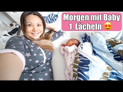 Morgen mit neugeborenem Baby 👶🏻 Emotional im Wochenbett | 1. Lächeln | Voller Liebe! Mamiseelen