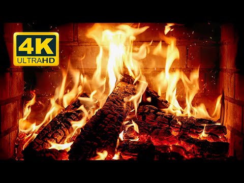 🔥 Cozy Fireplace 4K (12 HOURS). Fireplace with Crackling Fire Sounds. Crackling Fireplace 4K