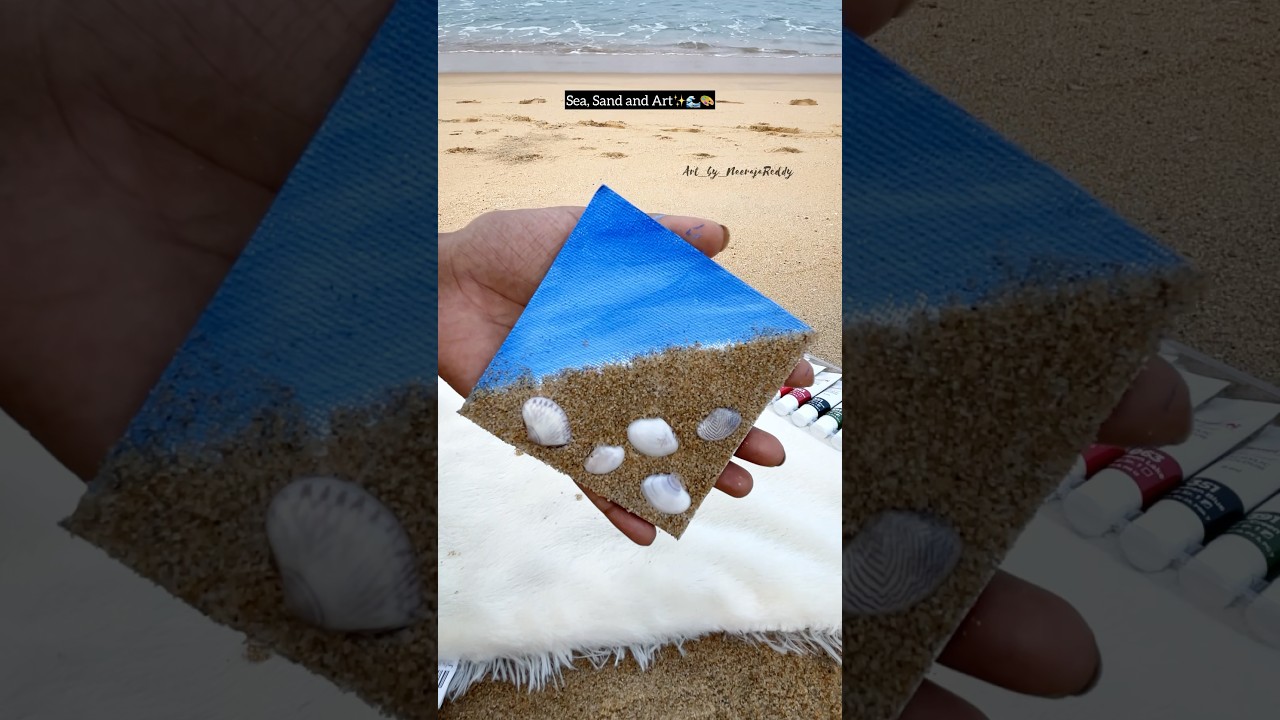 Sea, Sand and Art ✨🌊🎨 #shorts #diy #beach #beachvibes #art #memories #acrylicpainting #painting