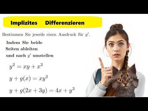 Implicit derivative simply explained | Determine y' by differentiating both sides and rearranging