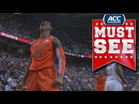 Miami's Rion Brown Skies For Dunk Over Wolfpack Defender | ACC Must See Moment
