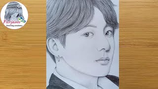 Pencil sketch Drawing of BTS (Jungkook)  Drawing T