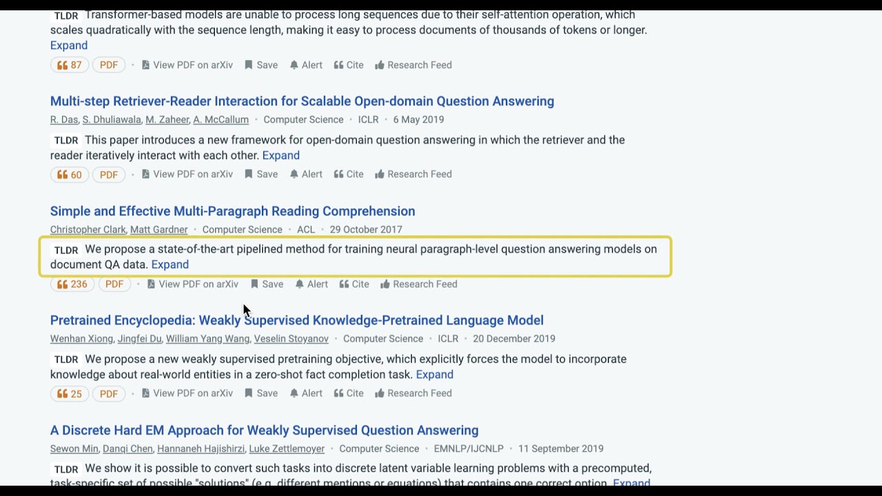 Semantic Scholar: TLDR