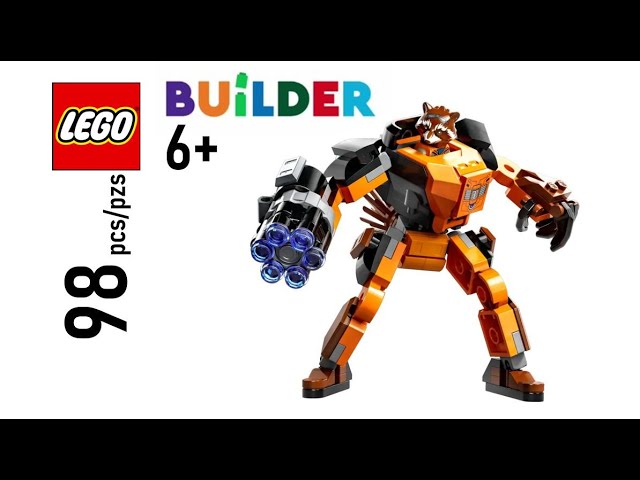 Vídeo relacionado con LEGO Marvel Armadura Robótica de Rocket, Guardianes de la Galaxia, Figura de Acción de Juguete para Construir, Personaje de lo Vengadores, Regalos para Niños y Niñas de 6 Años o Más 76243