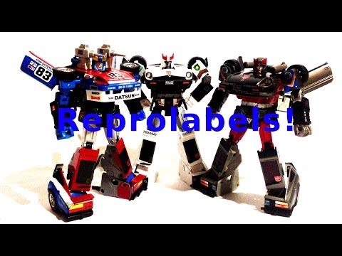 Stop Motion Review 064 - Reprolabels Kit for Prowl, Bluestreak and Smokescreen