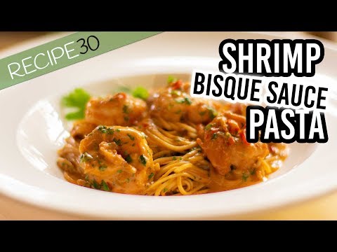 Creamy Shrimp Pasta in Bisque Sauce (prawns)