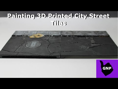 Painting 3D Printed City Street Tiles