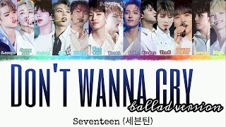 Download lagu SEVENTEEN (세븐틴) - Don't wanna cry (Ballad.ver) [INDO SUB] Lyrics • Color Coded IND/ENG/HAN(ROM)• mp3