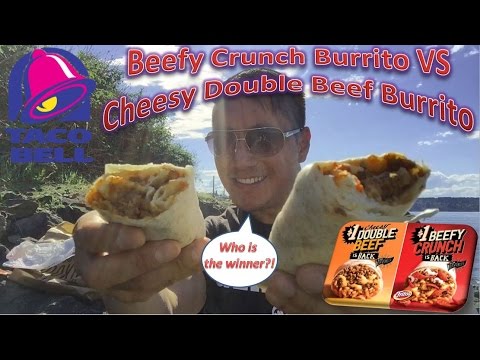 Taco Bell Beefy Crunch Burrito VS Cheesy Double Beef...