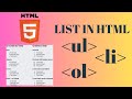 List in HTML | Different Types of HTML Lists