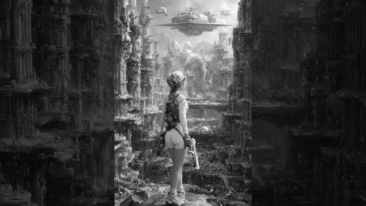 Cyberpunk Sentinel in a Dystopian Future | AI Art Animation