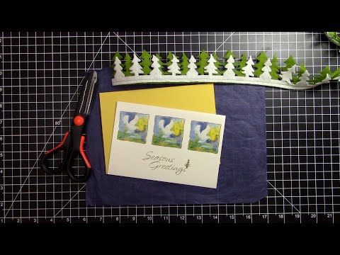 Throwback Thursday:  Mulberry Paper and Deckle-edge Scissors.  Recycled Christmas Card #51