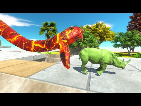 DINOSAUR WHO CAN ESCAPE FROM THE LAVA MAMBA? - Animal Revolt Battle Simulator