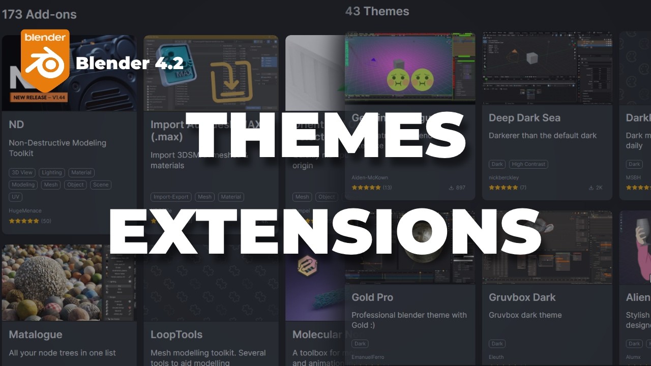 Install Theme and Extensions - Blender 4.2 Tutorial