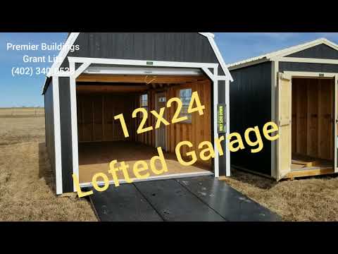 12x24 Lofted Garage. Premier Portable Buildings