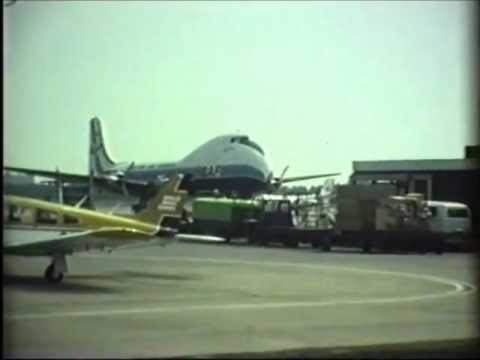 Aviation Traders Carvair arriving at Zestienhoven (Rotterdam airport) Netherlands...wmv