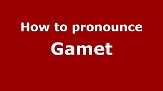 How to pronounce Gamet