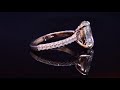 Natural 3 Row Micro Pave Diamond Engagement Ring