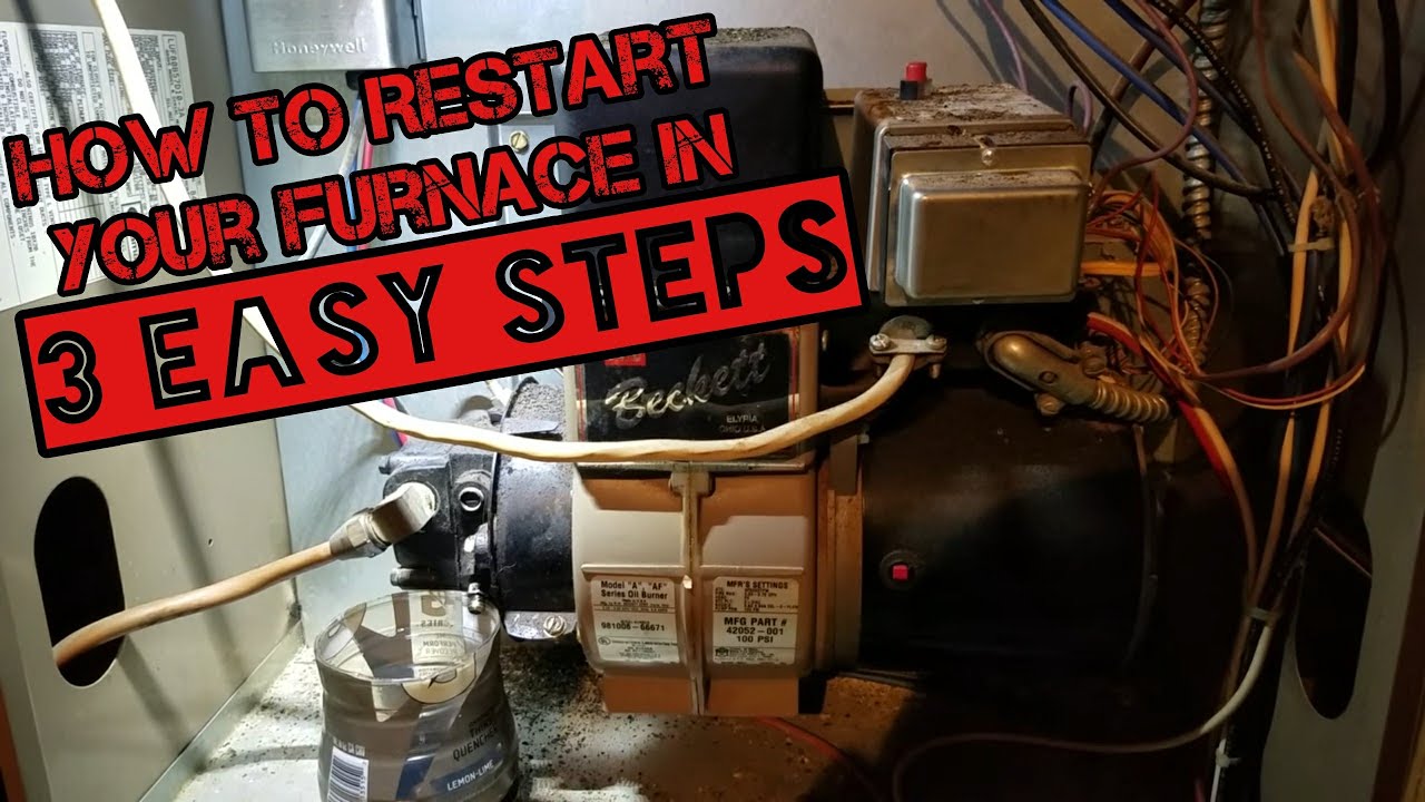 How do you restart an oil furnace after a power outage?