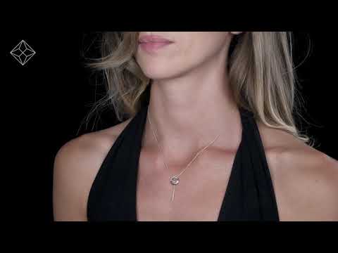 Circle and Bar Diamond Stellato Necklace in 9K White Gold - D3543