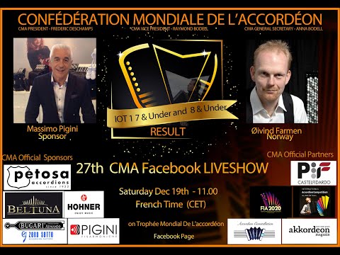 27th CMA Facebook Live Show - Oivind Farmen (Normay) - Results IOT 7 and under, 8 and under