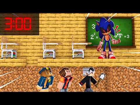 GECE 03:00'TE SONİC OKULUNDAN KAÇIYORUZ! 😱 - Minecraft