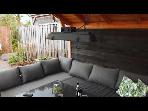 SUNRED® Dark Vintage pakabinamas infraraudonųjų spindulių terasos šildytuvas RD-DARK-VIN25H, 2500 W, Pilkas video