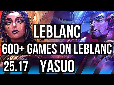 LEBLANC vs YASUO (MID) | 8/2/9, 600+ games | VN Challenger | 25.17