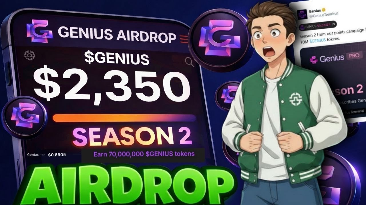 New Crypto Airdrop 2026 | Genius Terminal Season 2 Points Airdrop Guide | Claim 70M  $GENIUS Airdrop