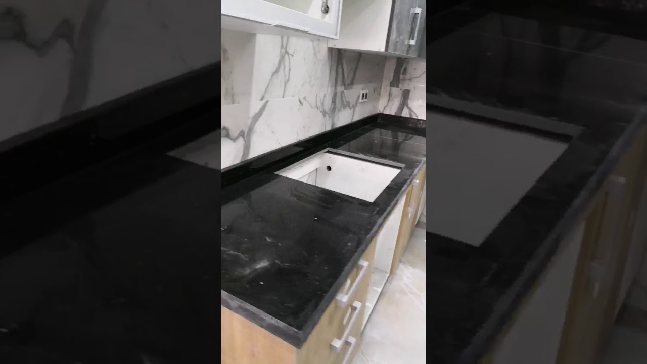 Décorations marbre - cuisine granite noir galaxy