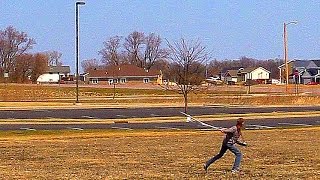 preview picture of video 'Throwing my Great Planes Fling DL at Forsberg Field in North Mankato, Minnesota - April 4th, 2015'