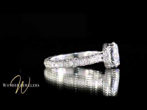 4.00CTW ROUND DIAMOND ETERNITY STYLE VINTAGE ENGAGEMENT RING E/VVS2 GIA BY WONDER JEWELERS