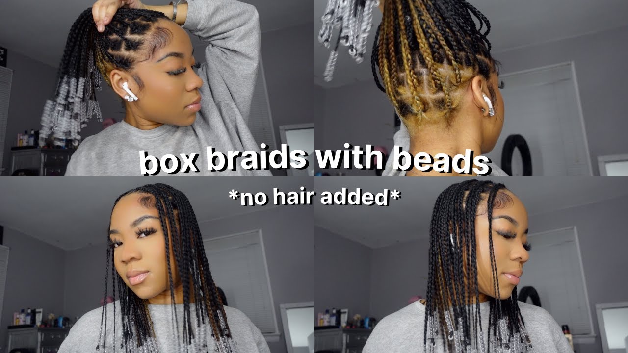 DOING NATURAL BRAIDS WITH BEADS ON MYSELF