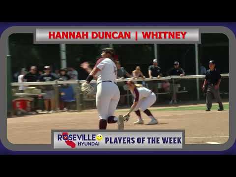 Roseville Hyundai Players of the Week I Hannah Duncan and Adrian Garcia