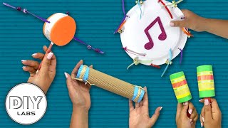 4 MUSICAL INSTRUMENTS Crafts you can do anytime | Fast-n-Easy | DIY Labs