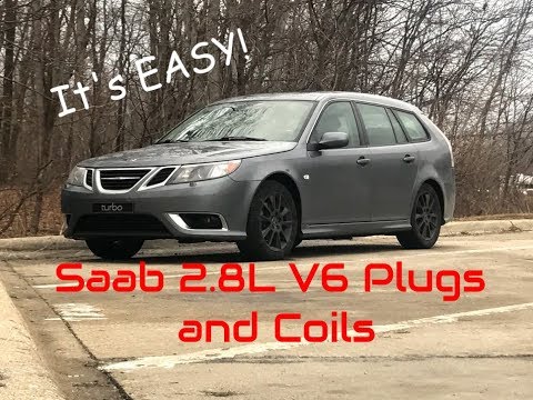 Saab 9-3 Aero 2.8 V6 Coil Packs, Spark Plugs and Coolant Hoses Full Video