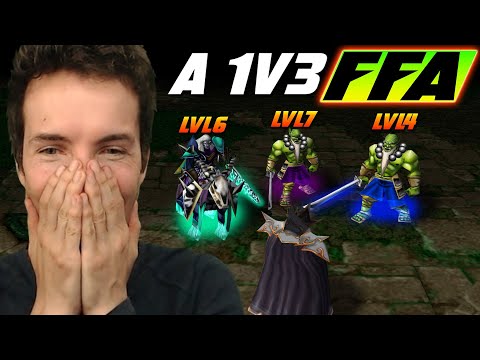 Free For All game turns into Grubby vs 3 PLAYERS! - WC3